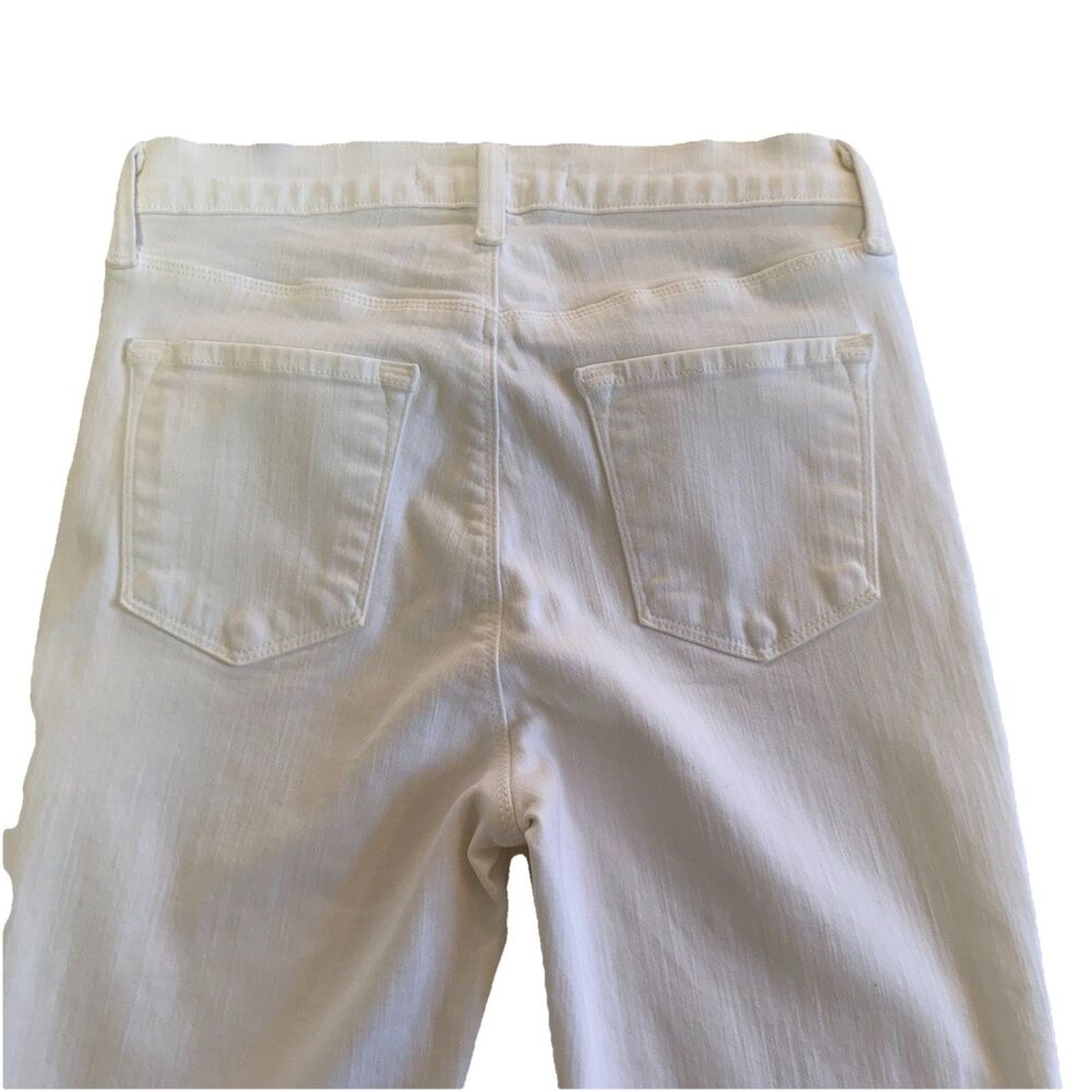 J Brand Maria Womens 26 White High Rise Skinny Denim Pants Jeans Raw Hem Frayed - Picture 5 of 14